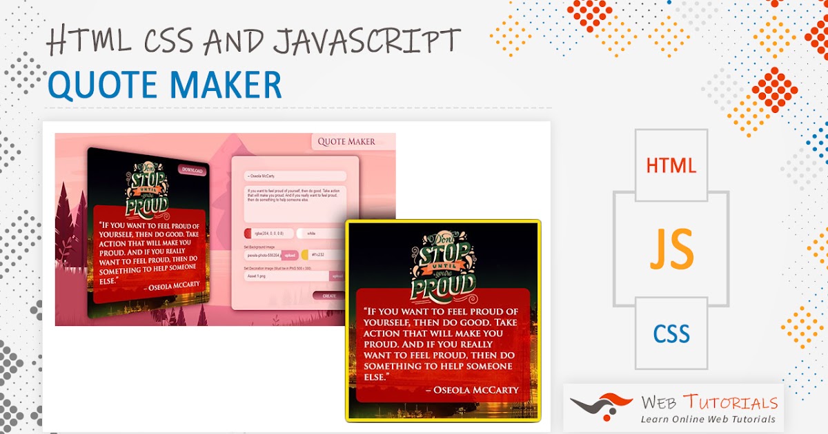 JavaScript Quote Maker from HTML CSS