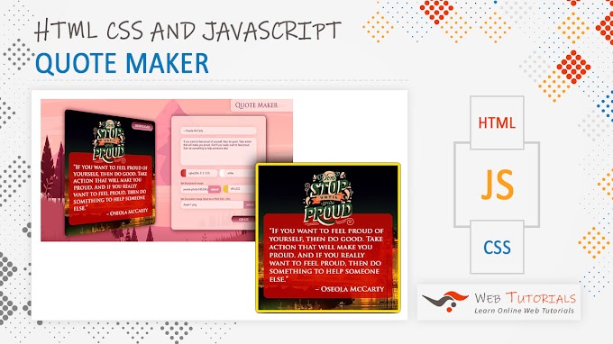 JavaScript Quote Maker from HTML CSS