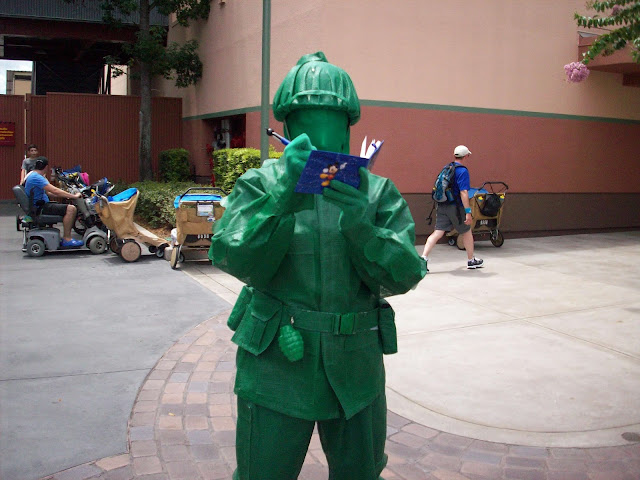 Green Army Man Signing Autographs in Disney's Hollywood Studios