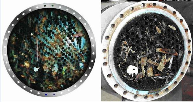 heat exchanger, heat exchanger fouling, sedimentation fouling, shell and tube heat exchanger fouling, heat transfer heat exchanger problems, fouling types