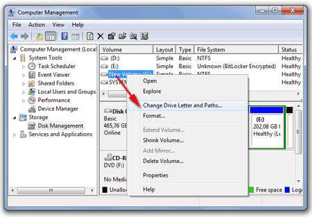 Change drive letter and paths