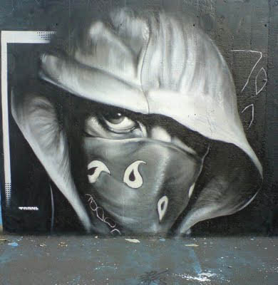 Black And White Graffiti Art. Murals Graffiti Art Spray