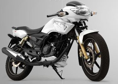 TVS Apache RTR 180 ABS bike in white colout