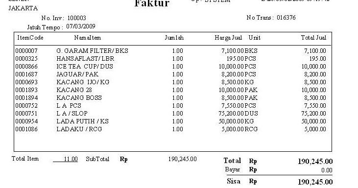 Pengertian Faktur dan Contoh Faktur lengkap