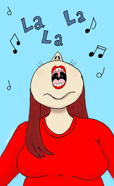 Cartoon of Ana singing. ©Ana Tirolese