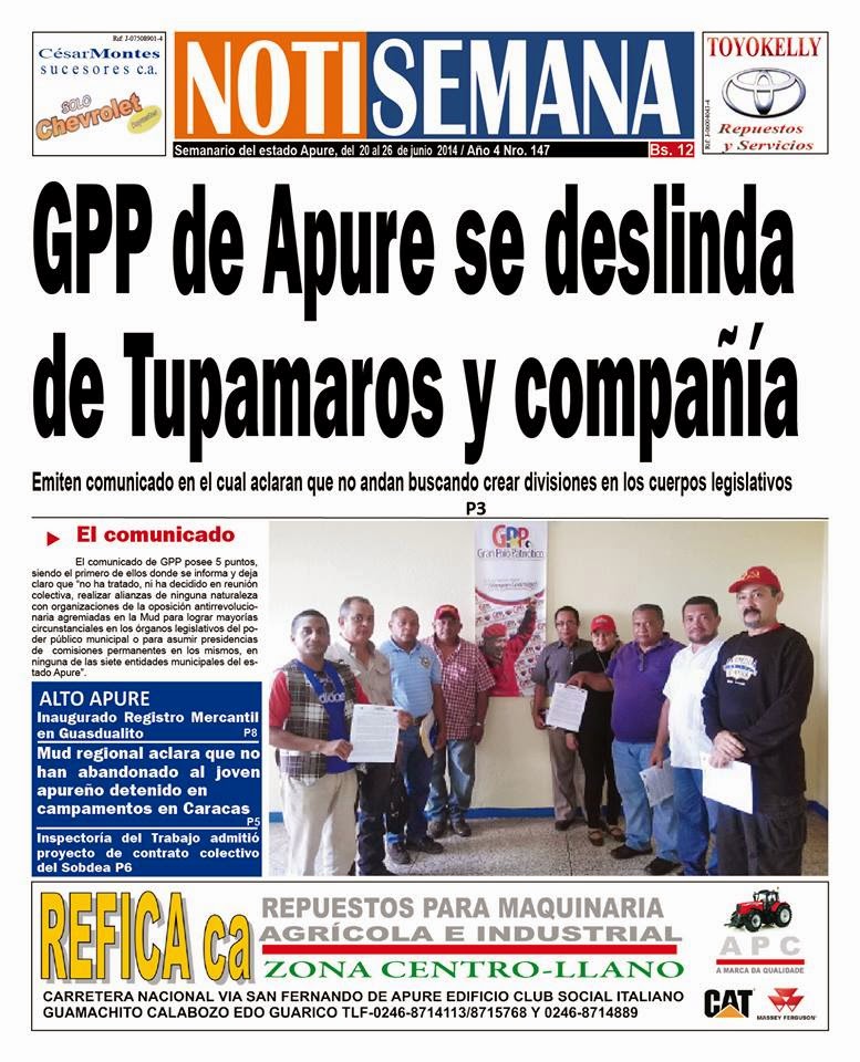 Portada Semanario Notisemana edición N. 147