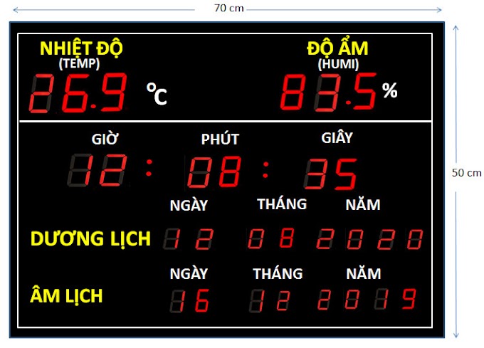 Đồng hồ đo nhiệt độ độ ẩm - Lịch âm - Lịch dương