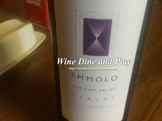 A tasting of the Merlot from Emmolo Winery in Napa, California