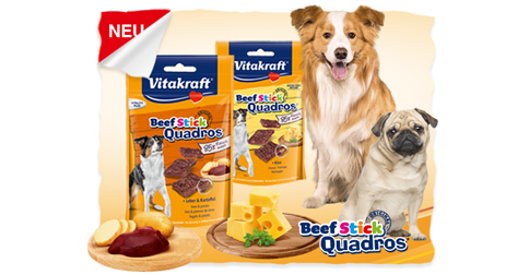  25 Tester für die neuen Beef Stick Quadros von Vitakraft