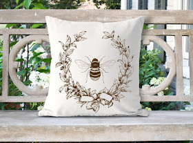 Bee, Honey Bee, Pillow Cover, Pillow, Farmhouse Decor