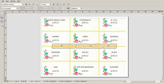 Cara Print Label Undangan Ribuan Nama dan Alamat Otomatis di CorelDRAW