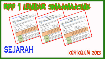 RPP 1 Lembar Sejarah SMA Tahun Ajaran 2020 Kurikulum 2013