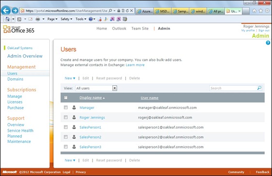 Figure 1 - Office365DemoUsers