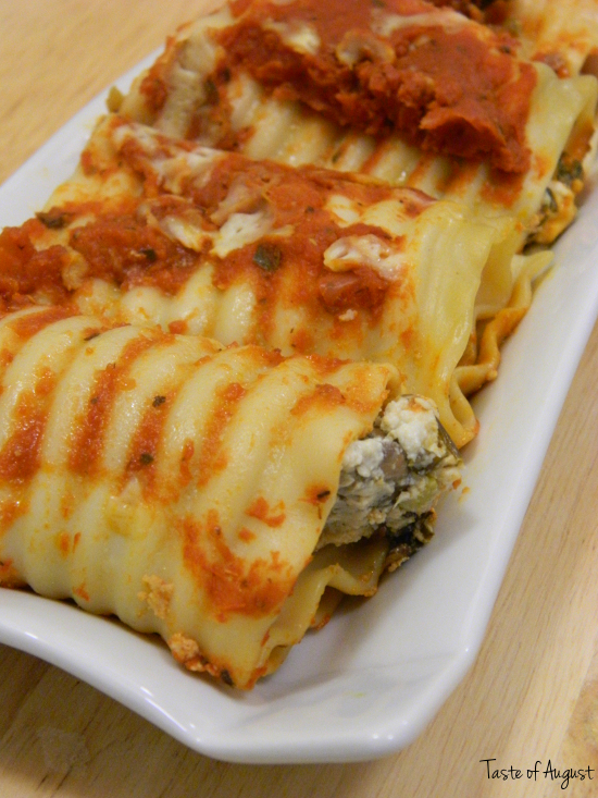 Spinach and Cheese Lasagna Roll Ups