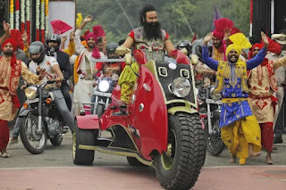 Indian spiritual guru Gurmeet Ram Rahim was jailed in 2017 on rape charges. Photo: AP