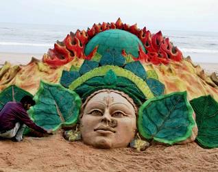 Sand art in a beautiful sculptures