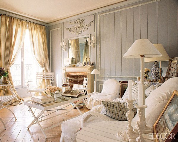 Una foto de decoración de sala estilo shabby chic de colores pastel y 