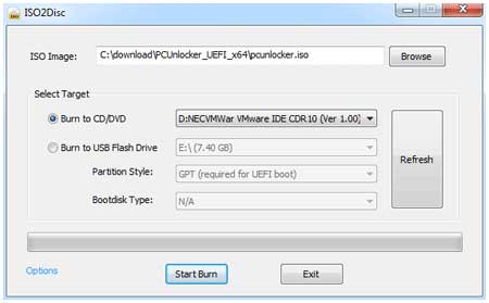 cara reset password windows dengan flashdisk dan software PCUnlocker 