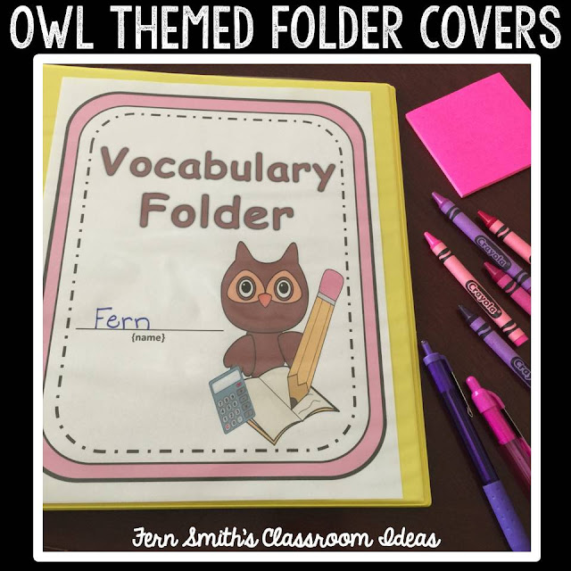 Do You Have a Owl Themed Classroom ? Your students will love these daily work folder covers for their student binders and you will love how organized these folders make your classroom management easier! There are SIX different character / color schemes included with this resource. Fern Smith's Classroom Ideas at TeachersPayTeachers.