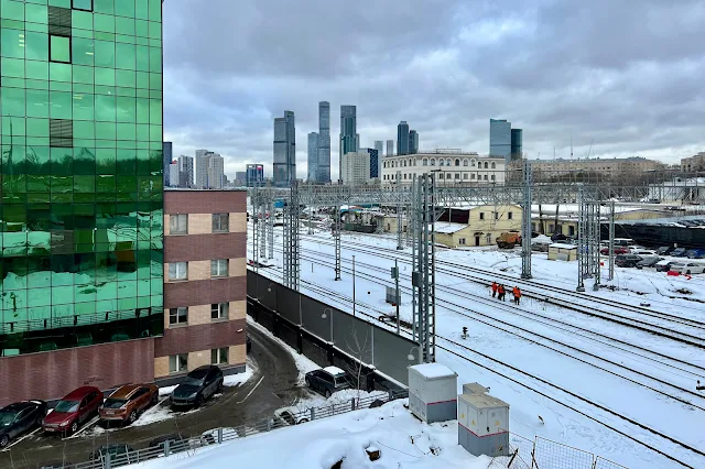 вид с Филёвского путепровода, пути Белорусского направления Московской железной дороги