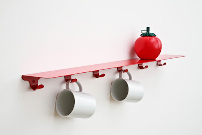 Wall Shelf with Hooks