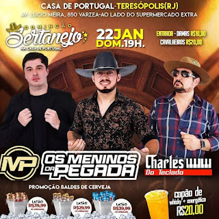 Dia 22 tem Domingão Sertanejo na Casa de Portugal