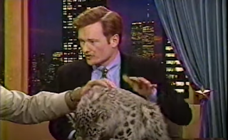 Conan O'Brien with a Snow Leopard