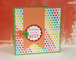 Rainbow Dot Square Birthday Card!