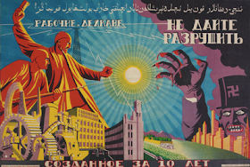 central asian soviet posters, uzbekistan art craft tours