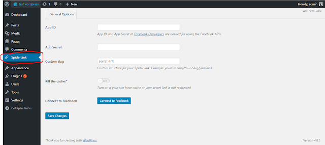 install and customize facebook spiderlink