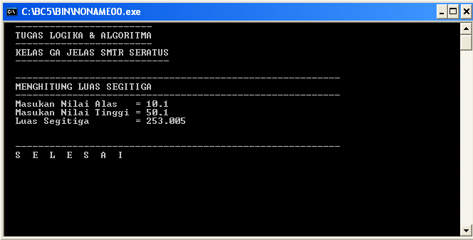 Contoh Program Sederhana C++ : Hitung Luas Segitiga  Fama 