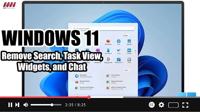 How to Remove Search, Task View, Widgets, and Chat from the taskbar on Windows 11