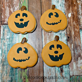 Stenciled Pumpkin Cookies