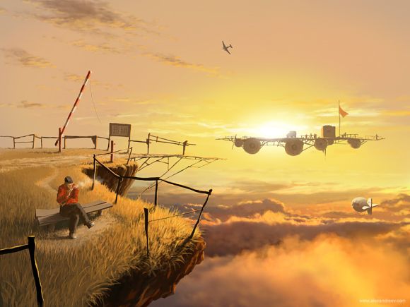 alex andreyev ilustrações surreais mundos distópicos futuro ficção científica