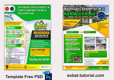 2 Contoh Pamflet PSB Pondok Pesantren Free Psd