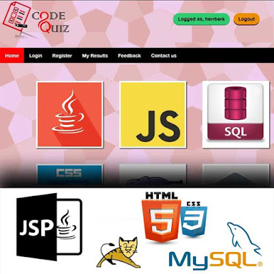 CodeQuiz Online Quiz Application - JSP, Java Servlets, CSS3, MySQL, JDBC, Apache Tomcat