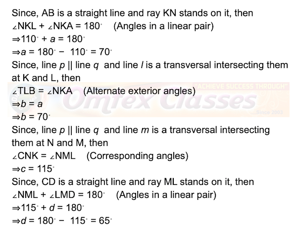 Practice Set 2.1,  Chapter 2 - Parallel Lines Mathematics Part II Solutions for Class 9 Math