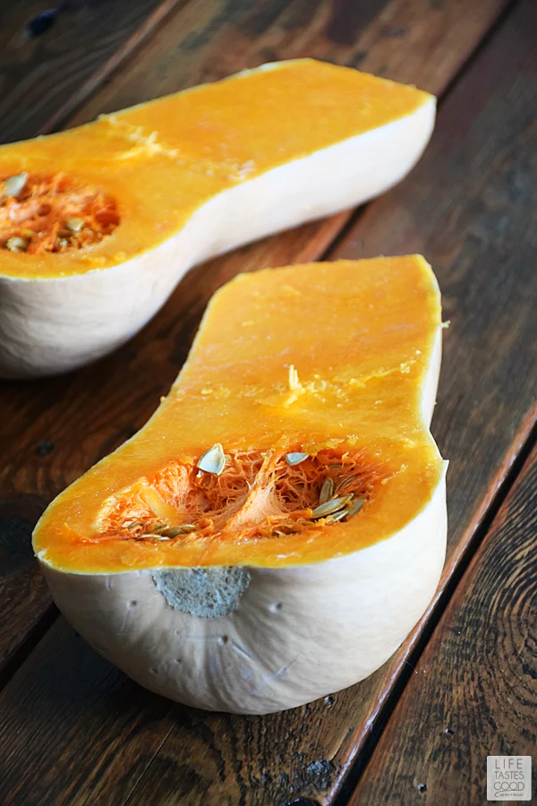 Butternut Squash ready to roast for making soup