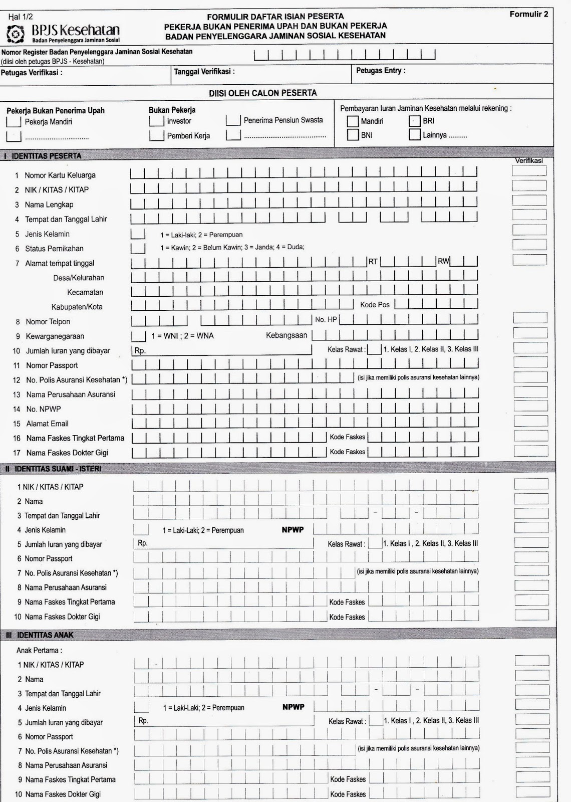 Contoh Formulir Bpjs  Service Laptop