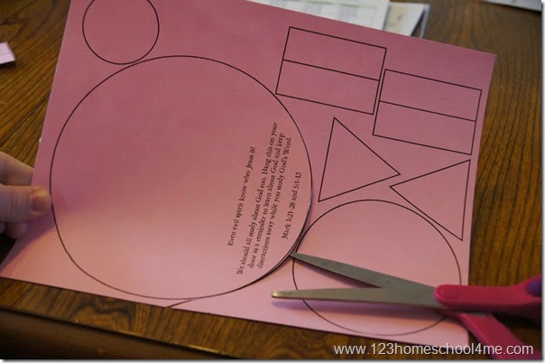 cut out the shapes in this shape pig craft