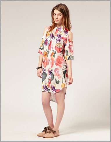 shoulderless shirtdress