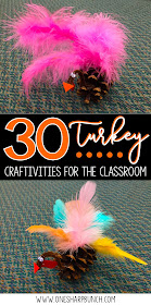 Easy DIY turkey crafts for your classroom, including FREE turkey activities, turkey headband, pattern block turkey, handprint turkey and many more Thanksgiving crafts and activities for kids!  You won’t want to miss the adorable popsicle stick turkey!