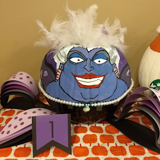 Photo of pumpkin decorated as Ursula