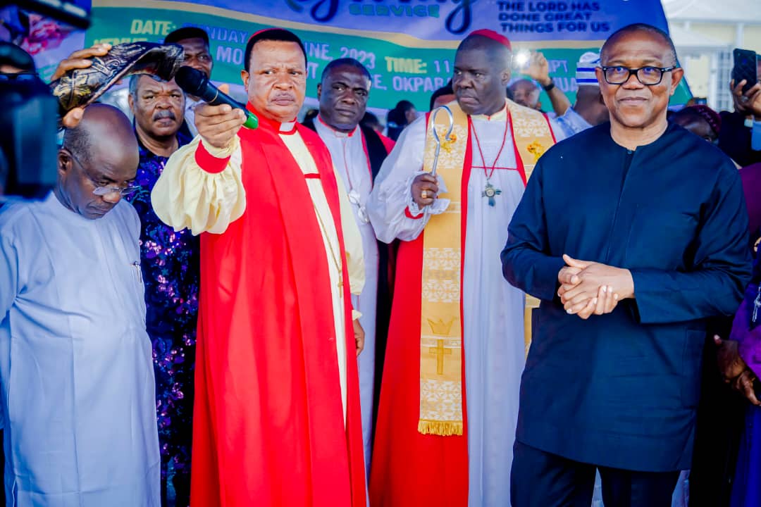 2023 Presidential candidate of the Labour Party (LP), Peter Obi, at the Thanksgiving Service of Governor of Abia State, Dr. Alex Otti on Sunday 4 June, 2023 in Abia State