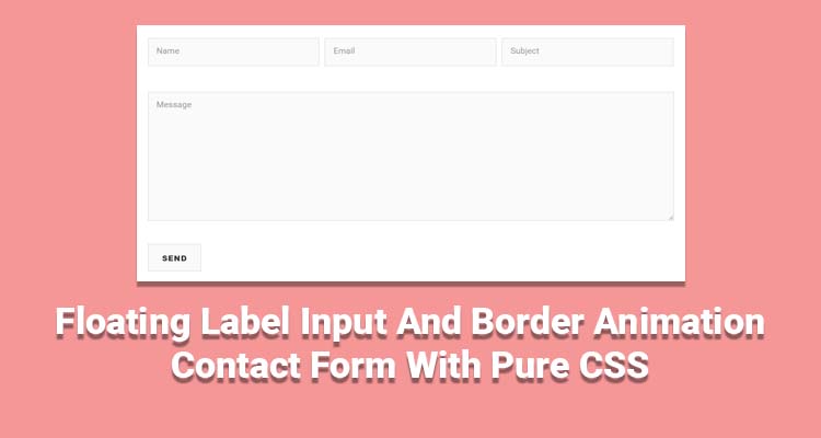 Floating Label Input And Border Animation Contact Form With Pure CSS