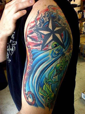 nautical star tattoos for guys 5Pointed Star Bleeding Star Tattoo