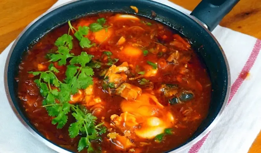 Resepi Bersahur sardin pecah telur, resepi sahur simple mudah masak cepat dimasak menyelerakan sardin pecah telur
