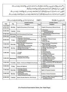 Intermediate datesheet 2023