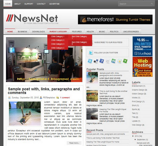 NewsNet Blogger Template