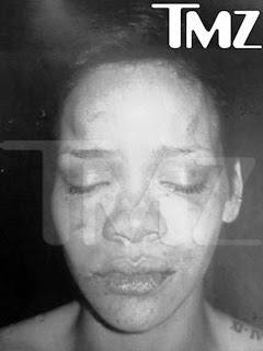 of a beaten Rihanna,